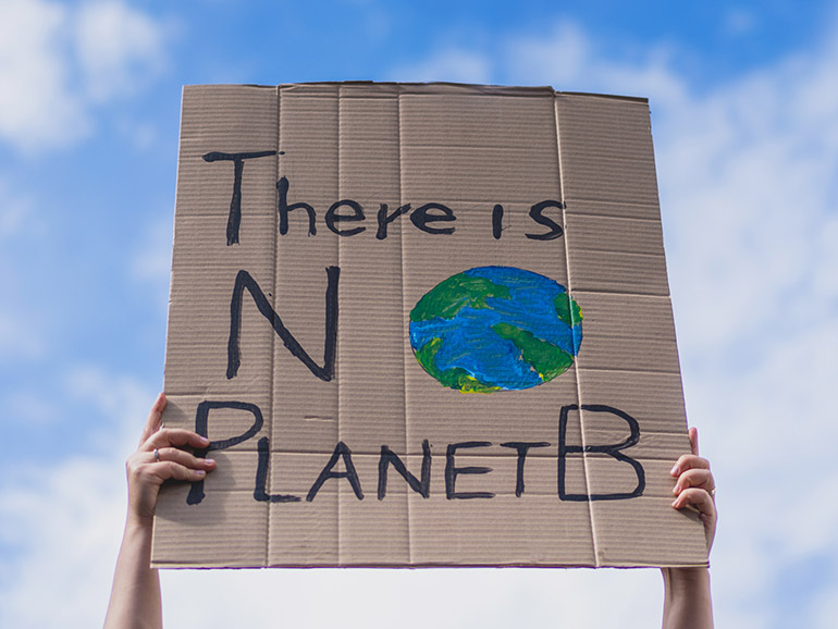 Schild "There is no planet B"