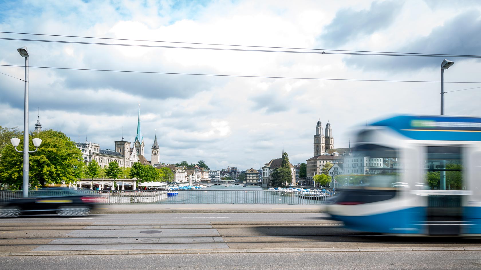 Stadtbild Zürich (Aussicht Quai-Brücke)