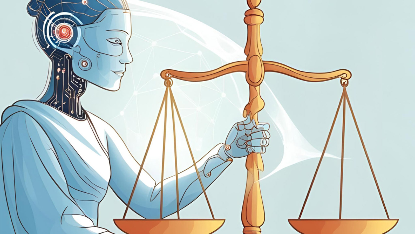 KI-Justizia mit Waage