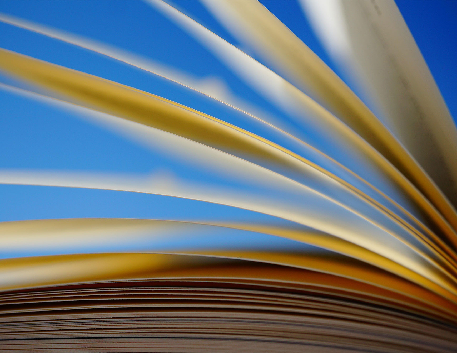 A book open in profile