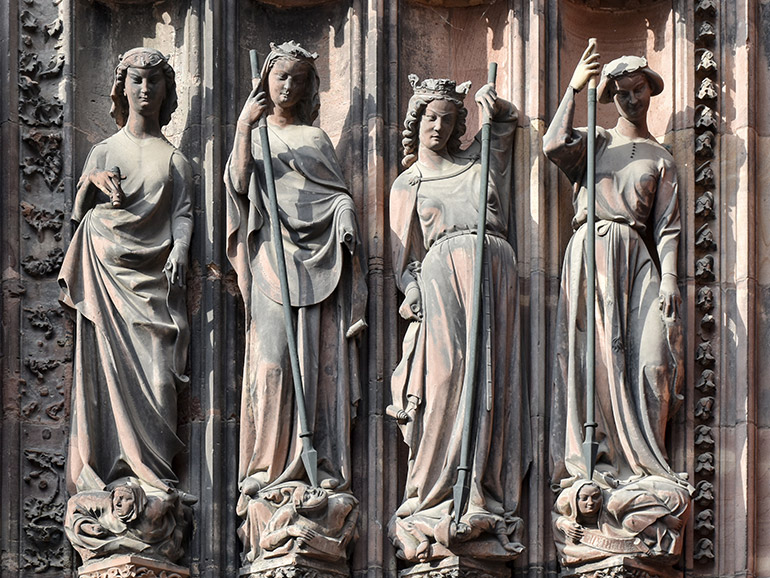 Sculptures on the side portal of Strasbourg Cathedral