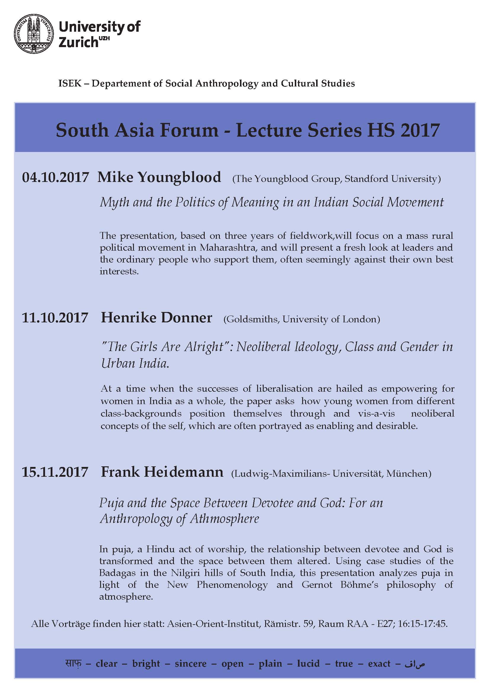 SAF Lecture Series HS17